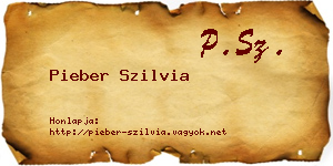 Pieber Szilvia névjegykártya